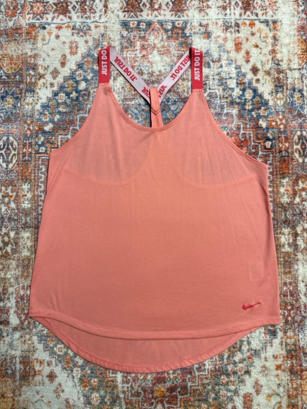 Nike Dri-FIT Peach Pink Racerback Tank Top Large Loose Fit